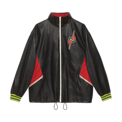 Gucci Leather Bomber Jacket 'Multicolor'