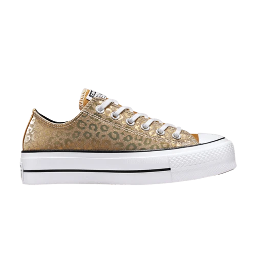 Converse Chuck Taylor All Star Platform Low 'Authentic Glam - Gold Leopard' (Women's)