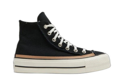 Converse Chuck Taylor All Star Raw Edge Platform High 'Black Champagne Tan' (Women's)