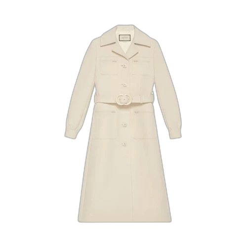 Gucci Belted Wool Coat 'White'