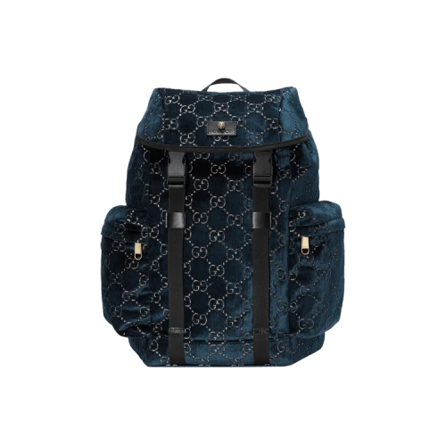 Gucci GG Velvet Medium Backpack 'Blue'