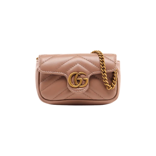 Gucci GG Marmont Chain Coin Purse 'Porcelain Rose'