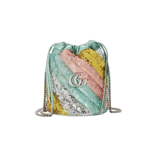 Gucci Marmont Mini Sequin Bucket Bag 'Multicolor'