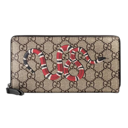 Gucci Kingsnake Print Zip Around Wallet 'Beige'