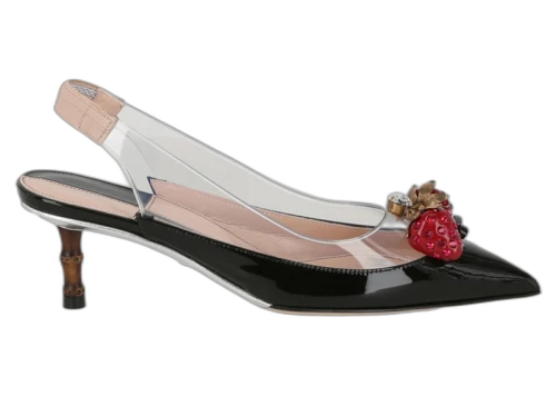 Gucci Eleanor Strawberry Plexi Heels Black (Women's)