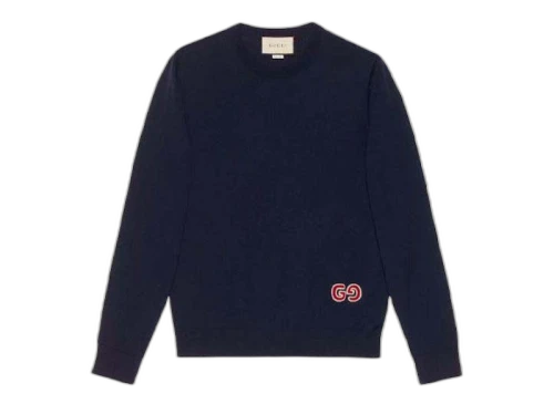 Gucci Embroidered GG Jumper Navy