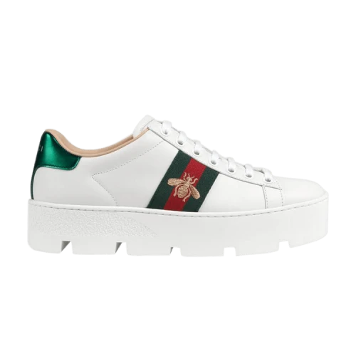 Gucci Ace Embroidered Platform 'White' (Women's)