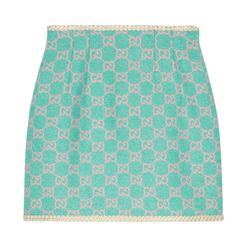 Gucci GG Tweed Mini Skirt 'Light Blue/Pink'