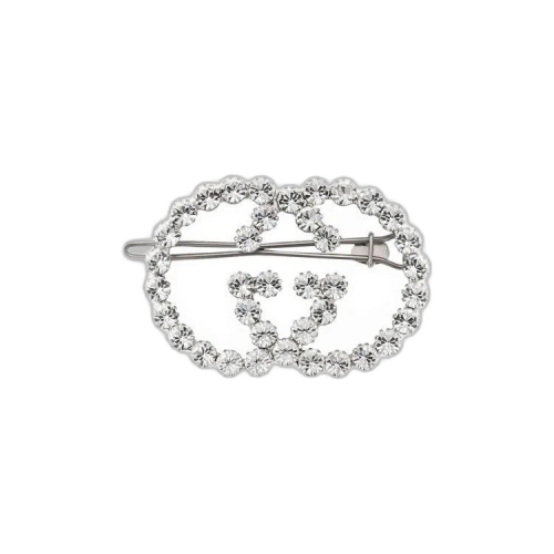Gucci Crystal Interlocking G Hair Clip 'Shiny Palladium'