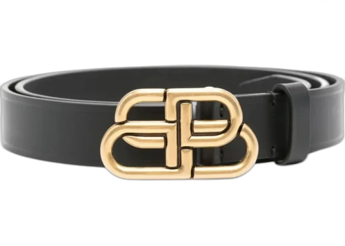 Balenciaga BB Thin Belt Black/Rose Gold
