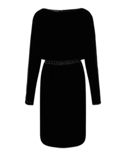Gucci Velvet Long Sleeve Dress Black