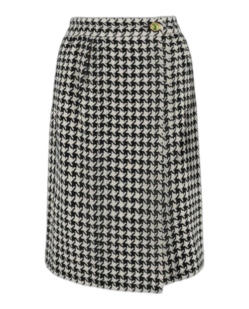Gucci Houndstooth Tweed Skirt White