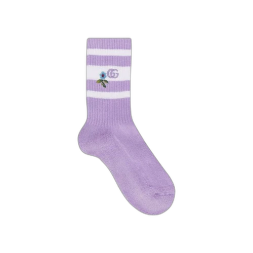 Gucci Floral Embroidered Socks 'Purple'