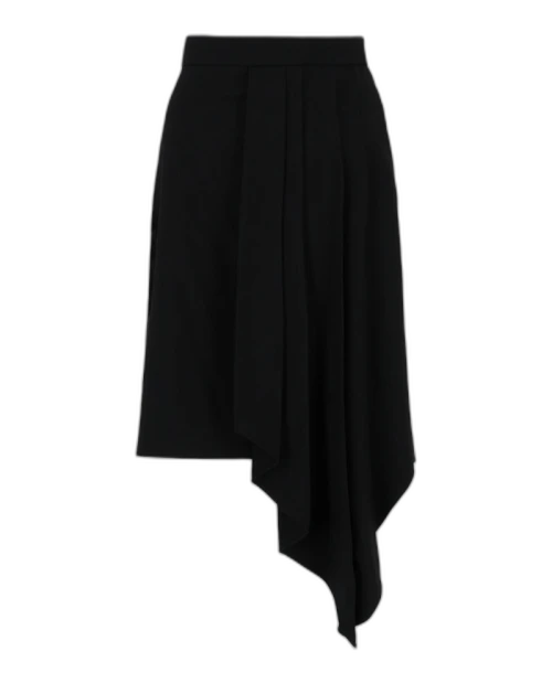 Gucci Draped Wool Skirt Black