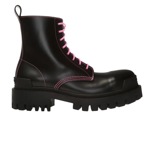 Balenciaga Strike Lace-Up Boot 'Black Pink' (Women's)