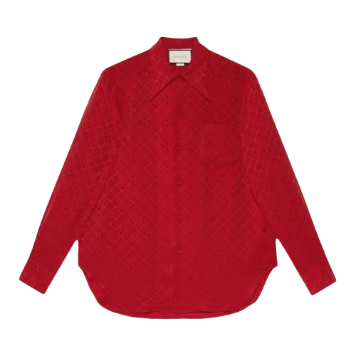 Gucci Silk G Check Shirt 'Red'