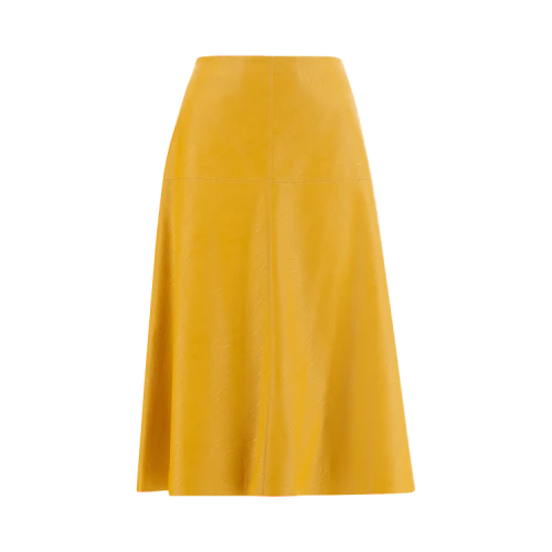 Stella McCartney Faux Leather Midi Skirt 'Yellow'