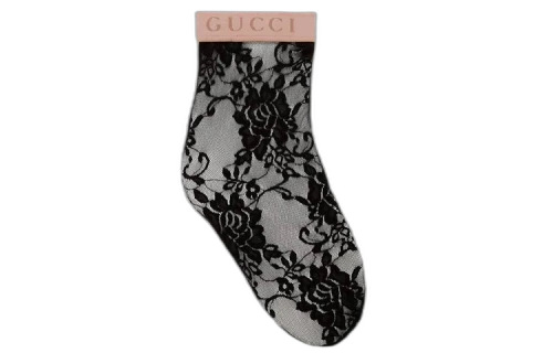 Gucci Floral Lace Ankle Socks 'Black'