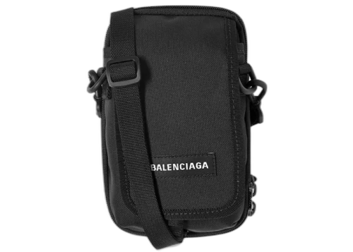 Balenciaga Explorer Logo Crossbody Pouch Black