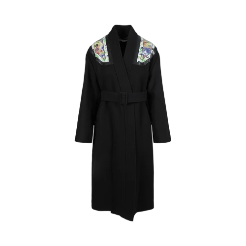 Stella McCartney Floral Print Belted Coat 'Black'