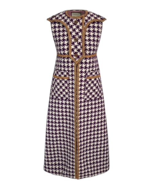 Gucci Wool Sleeveless Long Vest Purple Multi