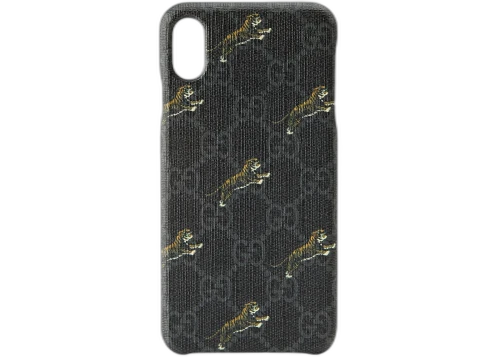 Gucci Soft GG Supreme Tigers iPhone XS Max Case Black