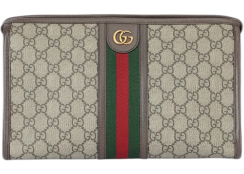 Gucci Ophidia Zipped Pouch Beige/Ebony