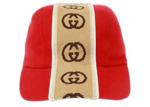 Gucci M Travis Baseball Hat Red/Beige