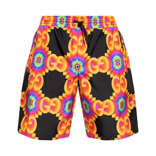 Gucci Canvas Nylon Swim Shorts 'Black/Orange'