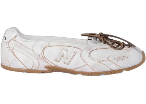New Balance 530 SL Deco' Leather Ballerinas Miu Miu White (Women's)