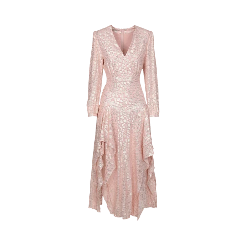 Stella McCartney Animal Print Asymmetrical Dress 'Ballet Pink'