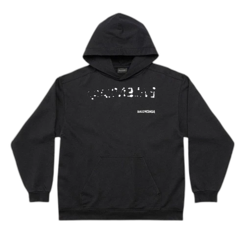 Balenciaga Medium Fit Hoodie 'Black/White'