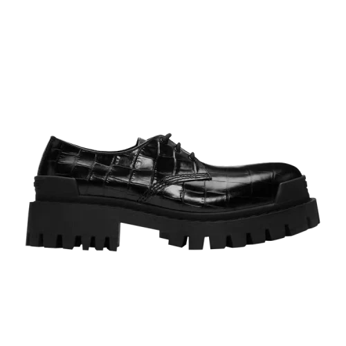 Balenciaga Strike Derby 'Croc Embossed - Black'