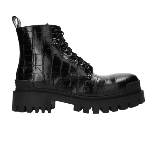 Balenciaga Strike 20mm Boot 'Black Croc Embossed'