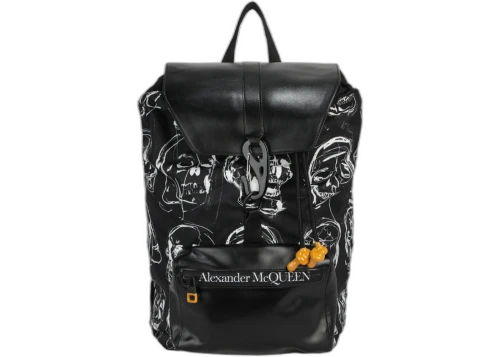 Alexander McQueen Skull Print Urban Backpack Black Multi