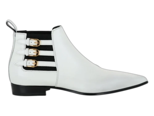 Gucci Pointed Side Buckle Ankle Boots White (Women's)