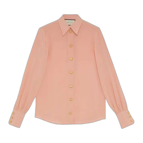 Gucci Silk Crepe De Chine Shirt 'Poetic Rose'