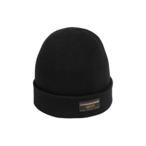 Gucci Wool Hat With Label 'Black'