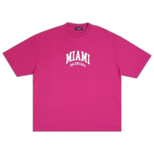 Balenciaga Logo T-Shirt 'Dark Fuchsia/White'