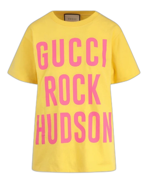 Gucci Graphic Printed Short Sleeve Shirt Yellow