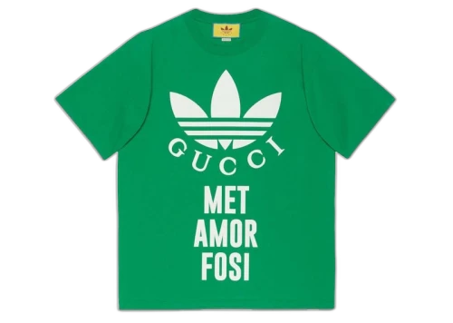 Gucci x Adidas Cotton Jersey T-Shirt Green