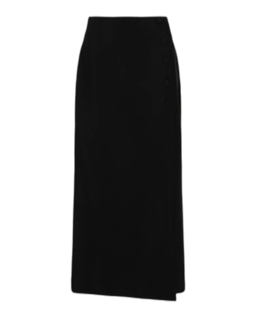 Gucci Side Slit Button Detailed Skirt Black