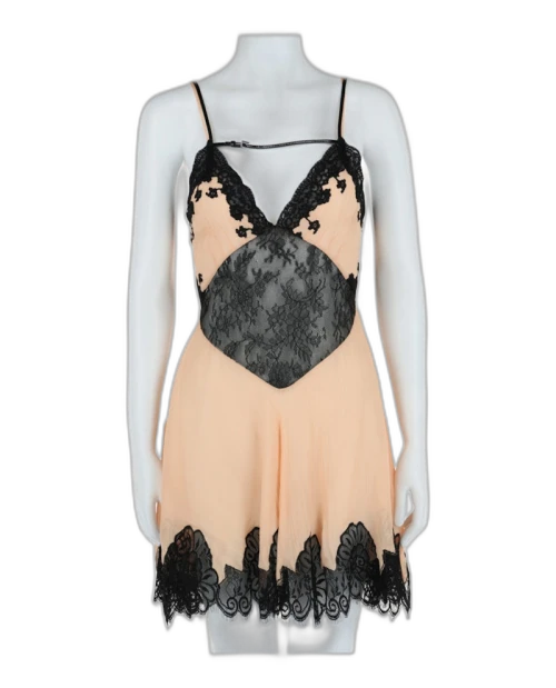 Gucci Lace Slip Lingerie Dress Pink Black