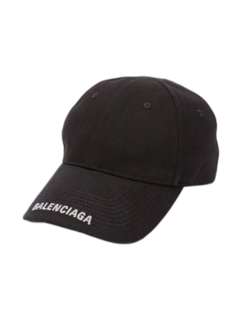 Balenciaga Logo-Embroidered Cap Black