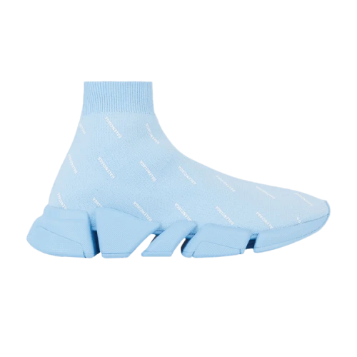 Balenciaga Speed 2.0 Sneaker 'Allover Logo - Light Blue' (Women's)