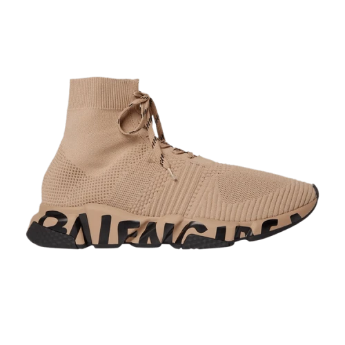 Balenciaga Speed Lace-Up Sneaker 'Graffiti - Beige Black'