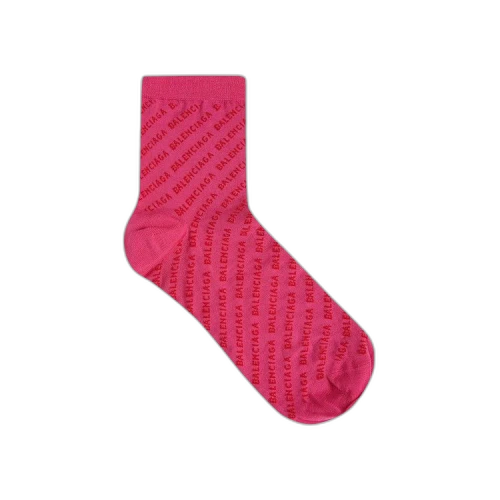 Balenciaga Logo Socks 'Magenta/Red'