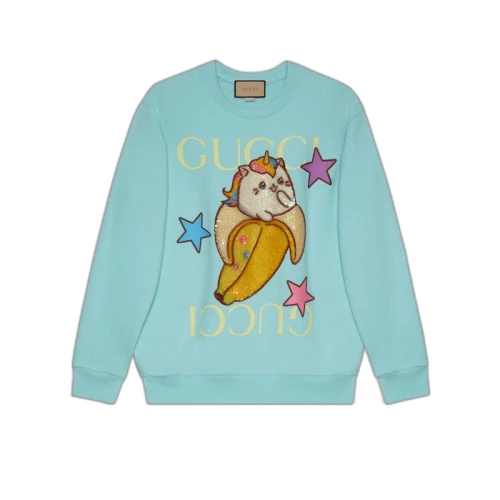 Gucci x Bananya Printed Sweatshirt Blue