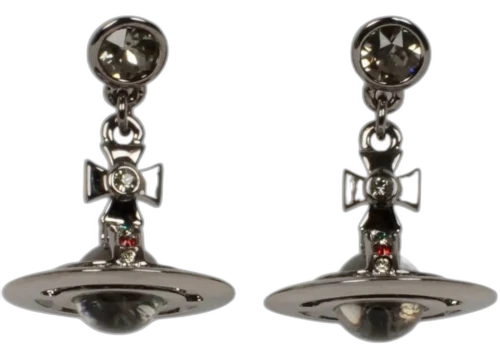 Vivienne Westwood Women's New Petite Orb Earrings Ruthenium