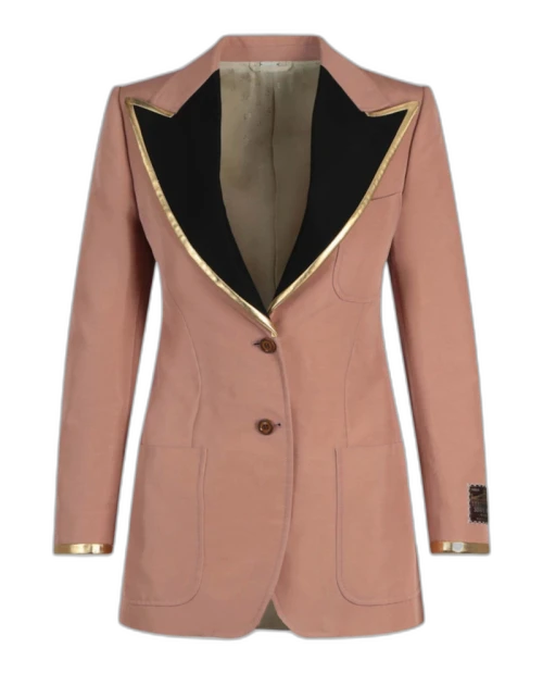 Gucci Peaked Lapel Blazer Pink